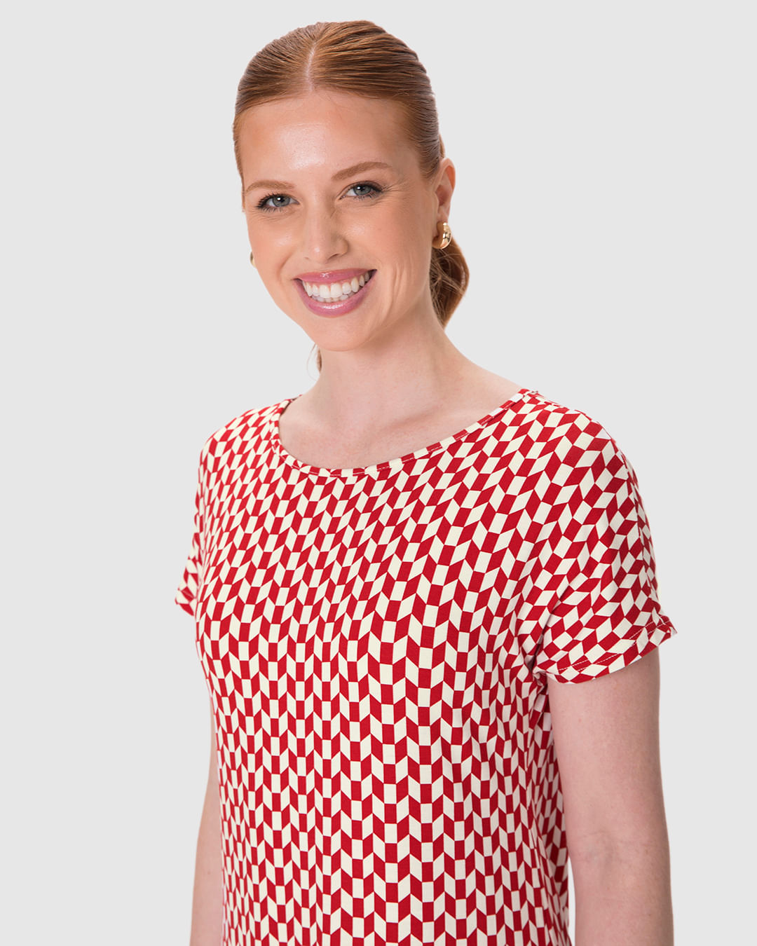 Vestido Feminino Evasê Manga Curta Estampa Digital Em Viscose Stretch - Imagem 23