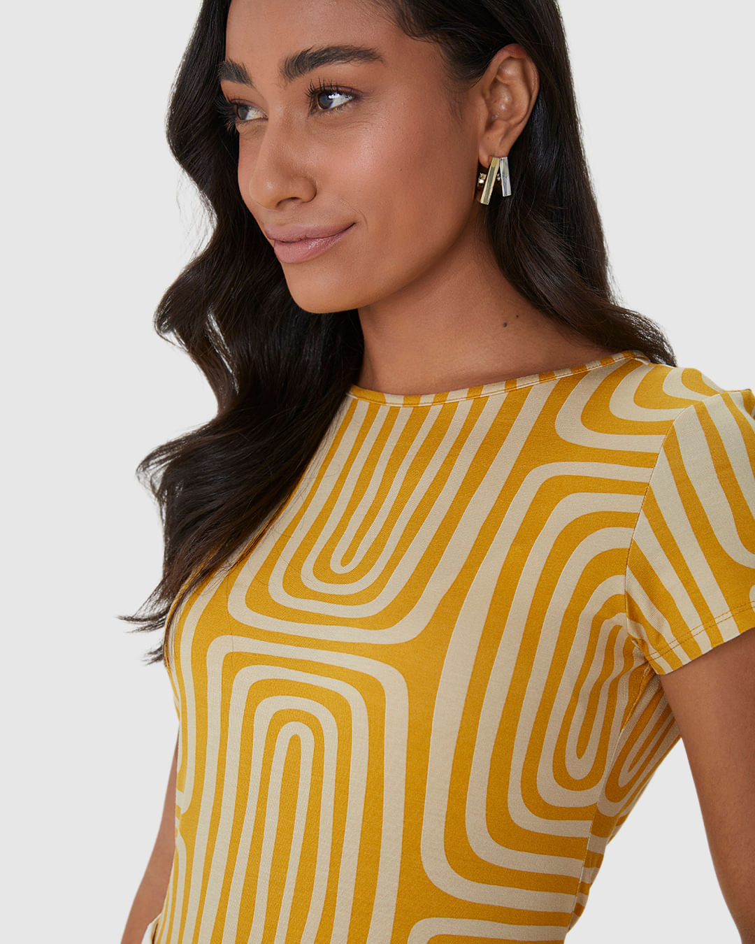 Blusa Justa Feminina Estampada Em Viscose Stretch - Imagem 8