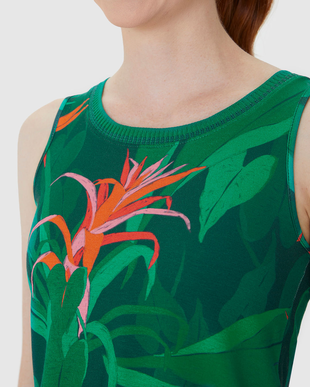 Regata Justa Feminina Estampada Gola Retilínea Em Viscose Stretch - Imagem 13