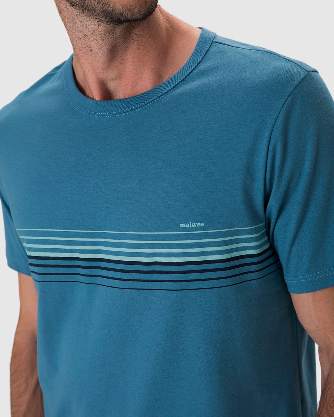 Camiseta Masculina Regular Estampa Listras Frontais Em Algodão - Imagem 18