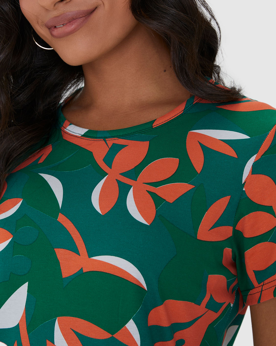 Vestido Feminino Estampado Com Decote Redondo Em Algodão - Imagem 28