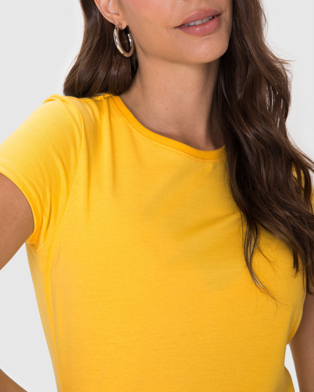 Blusa Básica Feminina Baby Look Em Algodão - Imagem 28