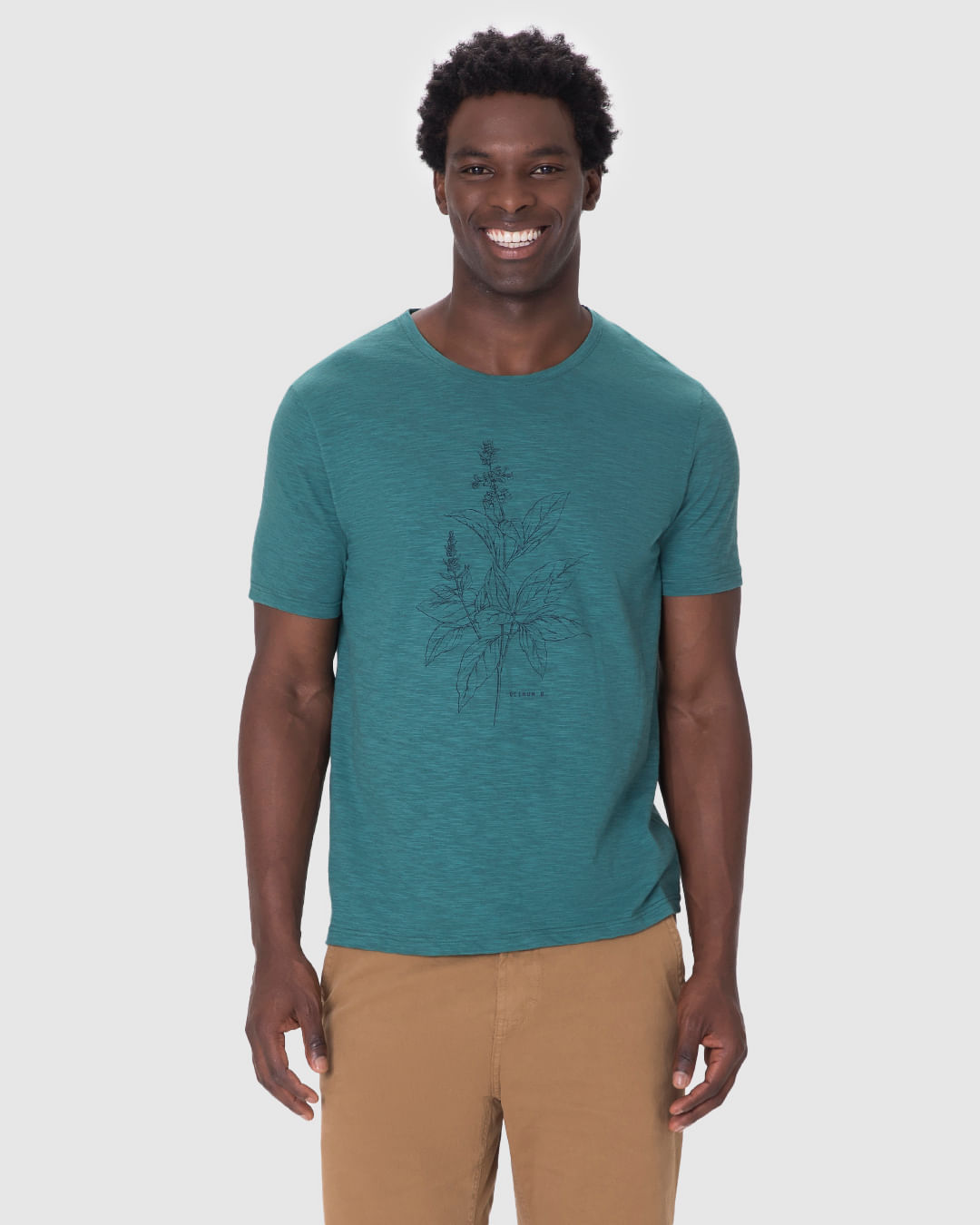 Camiseta Masculina Manga Curta Estampa Frontal Em Malha Flamê - Imagem 19