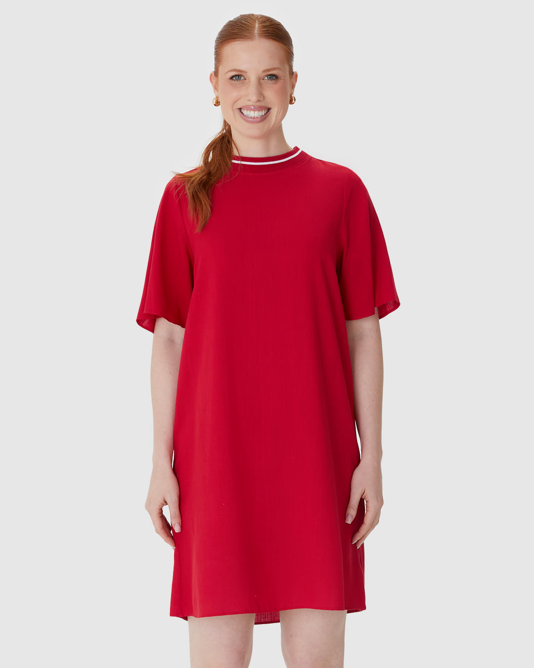 Vestido Amplo Feminino Decote Retilínea Em Viscolinho Texturizado - Imagem 14
