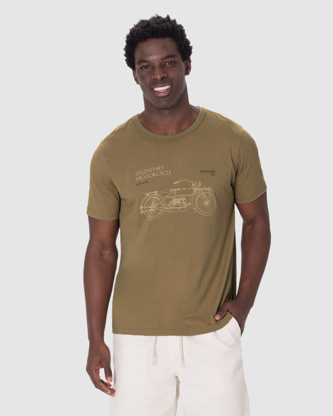 Camiseta Masculina Manga Curta Legendary Motorcycle Em Algodão - Imagem 4