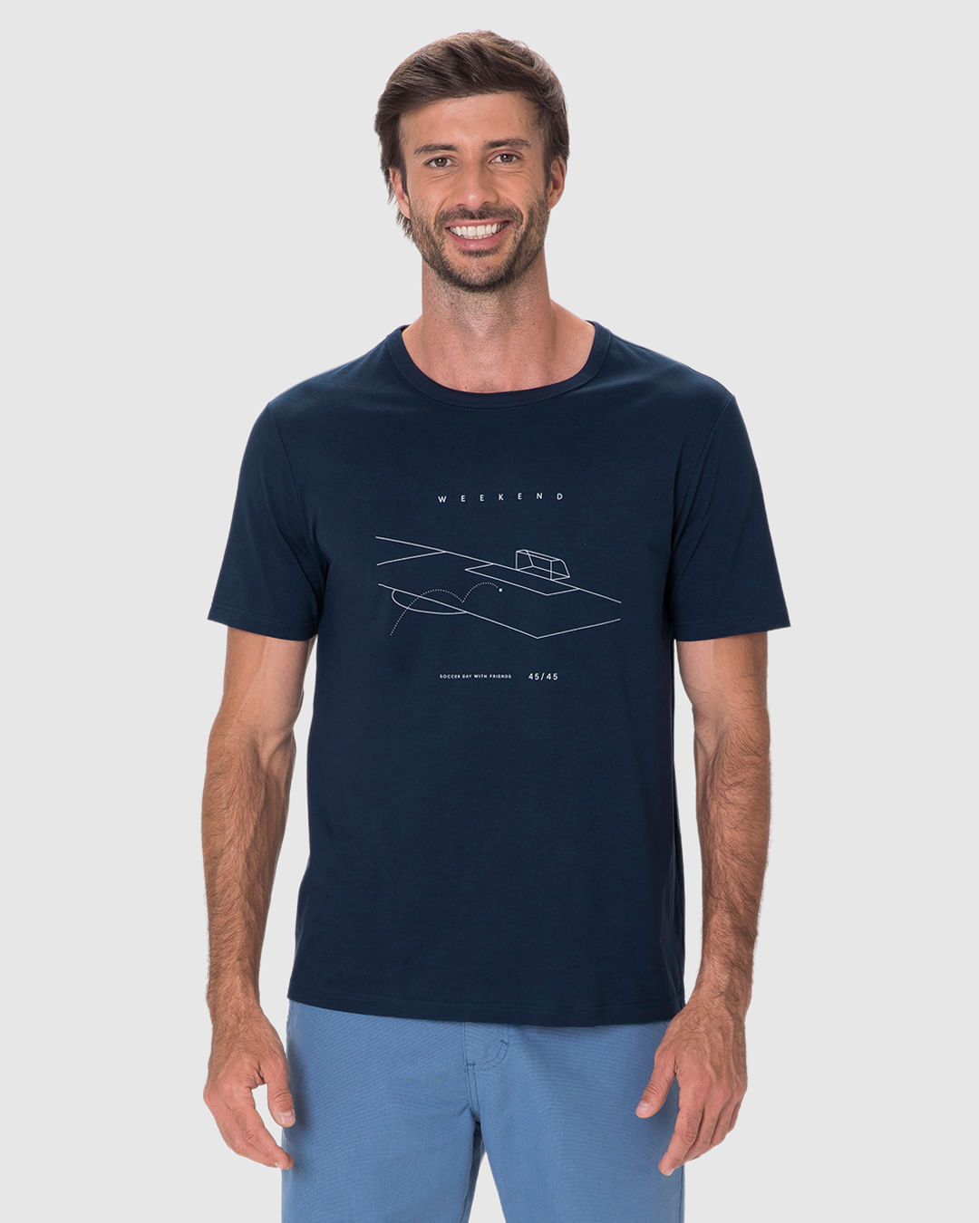 Camiseta Masculina Regular Estampada Em Algodão - Imagem 14