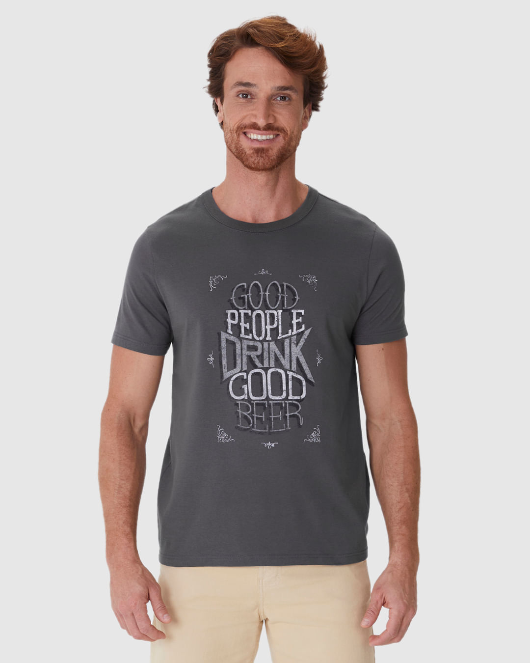Camiseta Masculina Slim Good People Good Drink Beer Em Algodão - Imagem 24