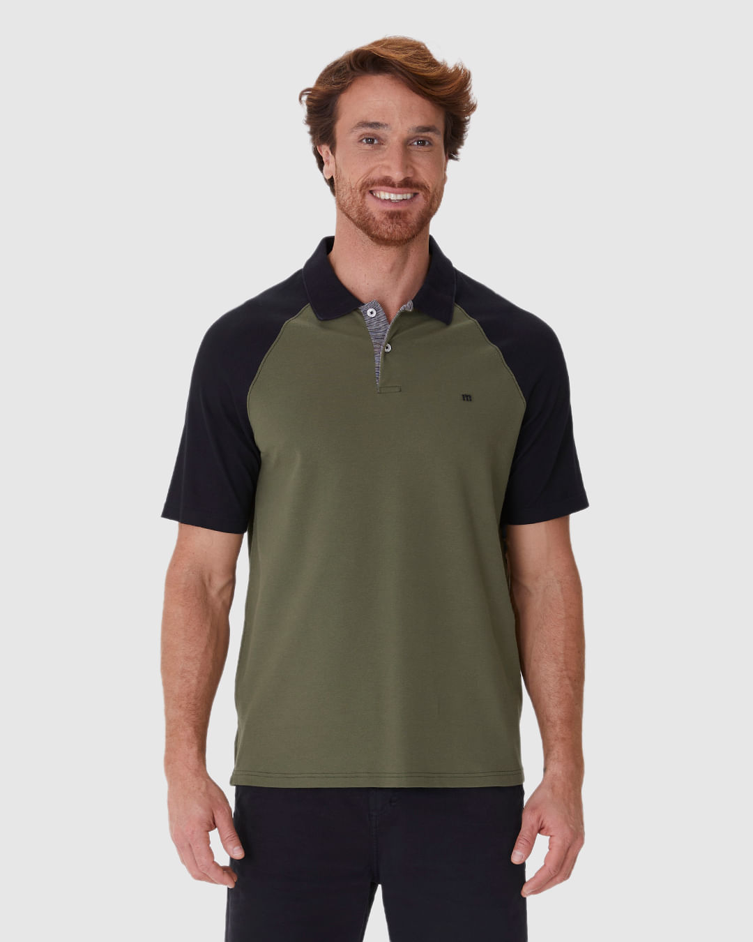 Camisa Polo Masculina Regular Bicolor Em Piquet Stretch - Imagem 4