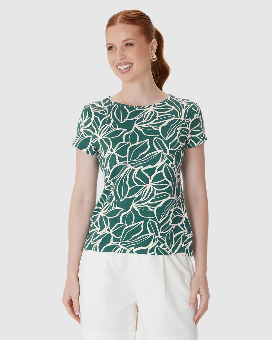 Blusa Justa Feminina Estampada Em Viscose Stretch - Imagem 14