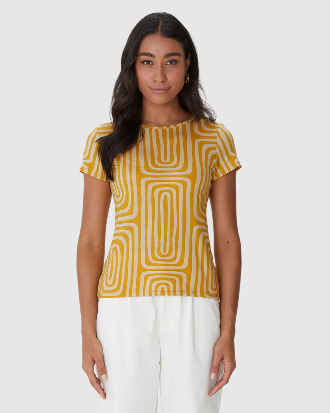 Blusa Justa Feminina Estampada Em Viscose Stretch - Imagem 14