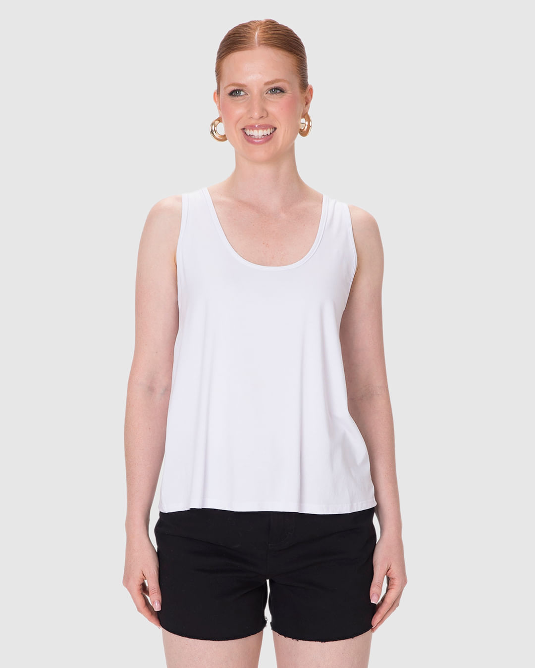 Regata Básica Feminina Evasê Em Malha Viscose Stretch - Imagem 14