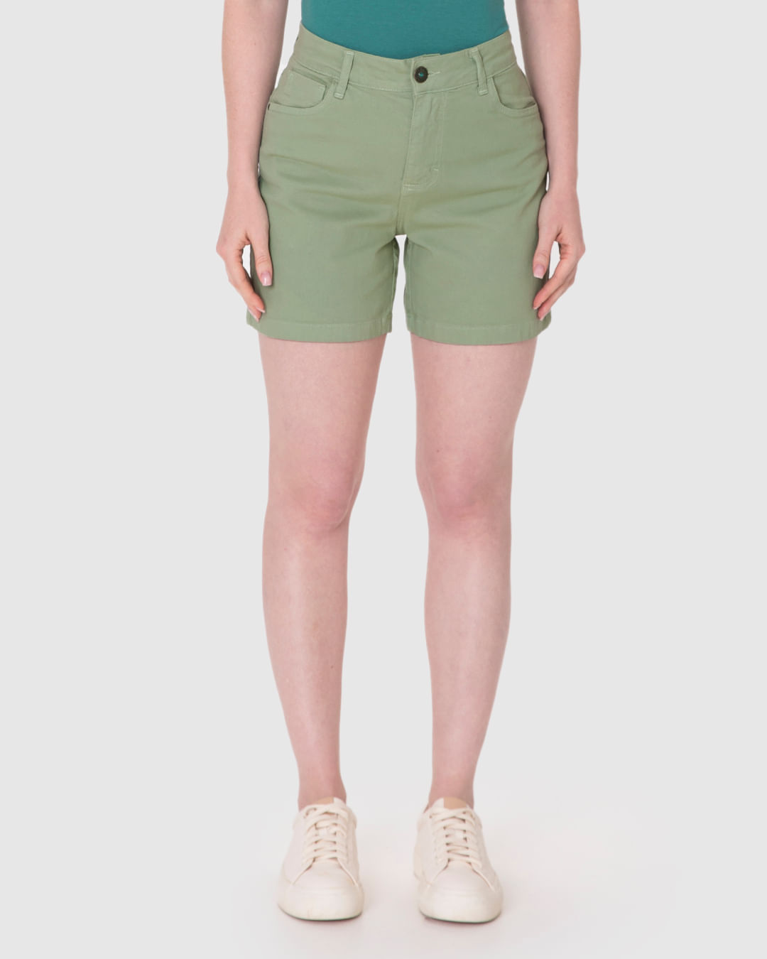 Bermuda Feminina Comfort Cintura Média Em Sarja Com Elastano - Imagem 34