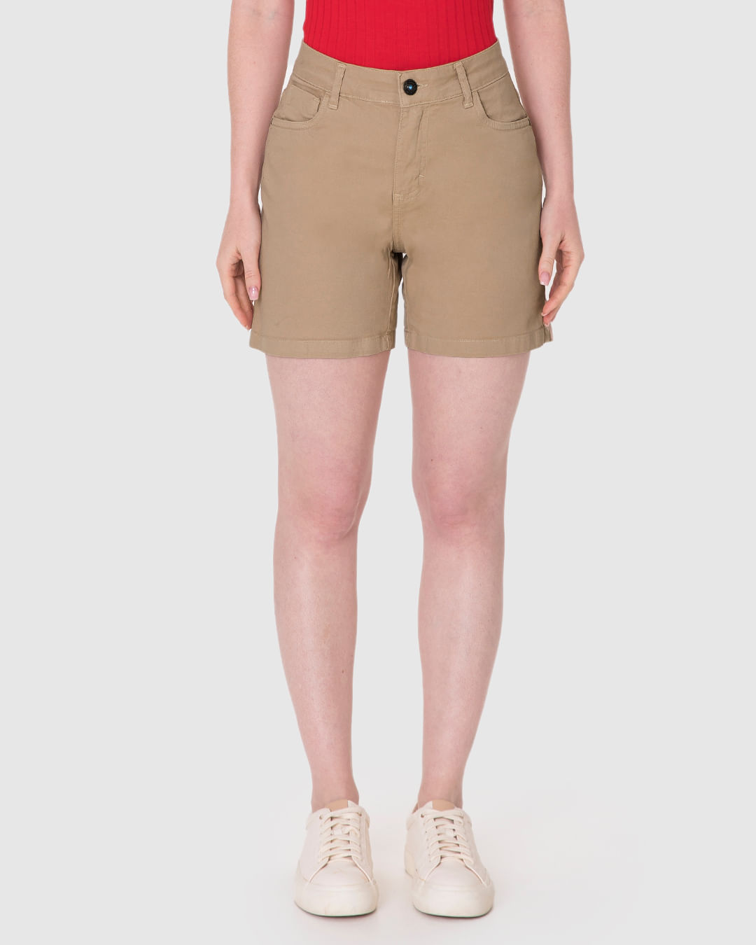 Bermuda Feminina Comfort Cintura Média Em Sarja Com Elastano - Imagem 34