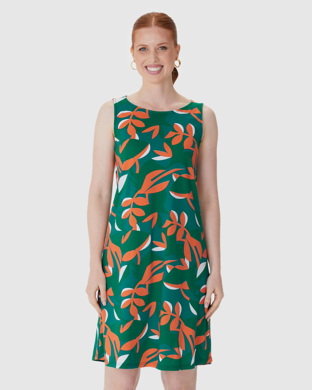 Vestido Feminino Regata Estampado Em Algodão - Imagem 9