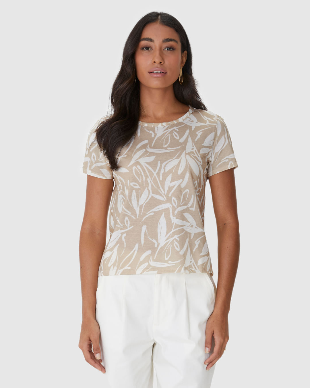Blusa Feminina Decote Redondo Estampada Em Algodão - Imagem 9