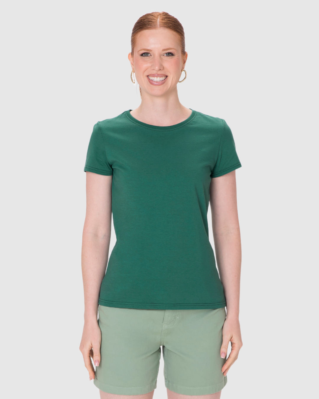 Blusa Básica Feminina Baby Look Em Algodão - Imagem 9