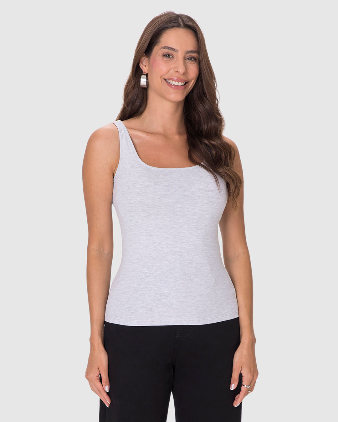 Regata Básica Feminina Alça Média Em Algodão - Imagem 24