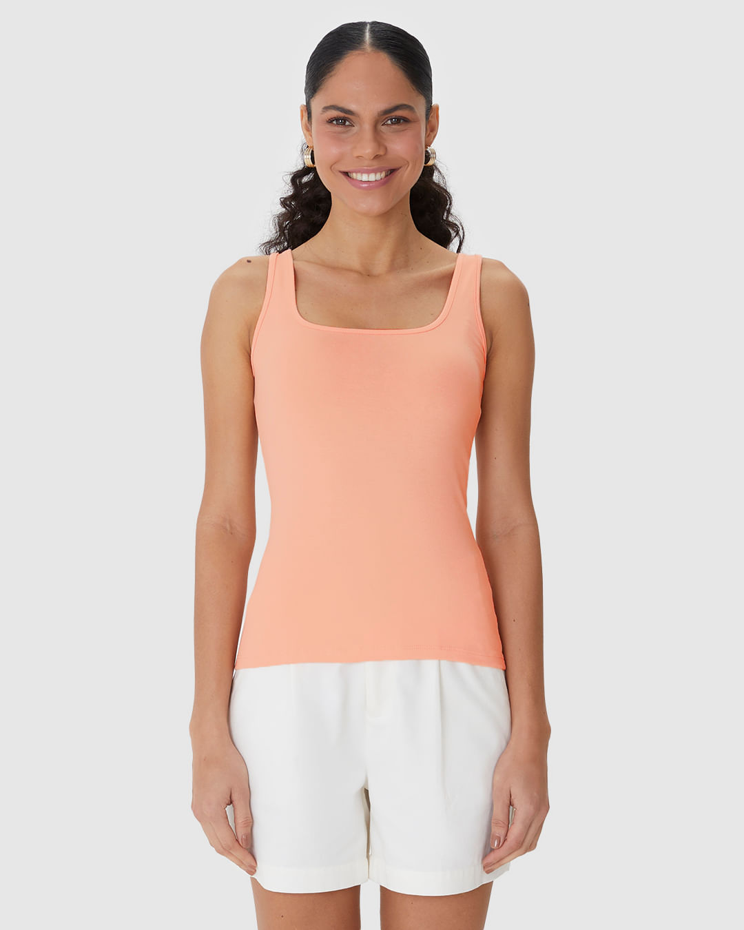 Regata Básica Feminina Alça Média Em Algodão - Imagem 14