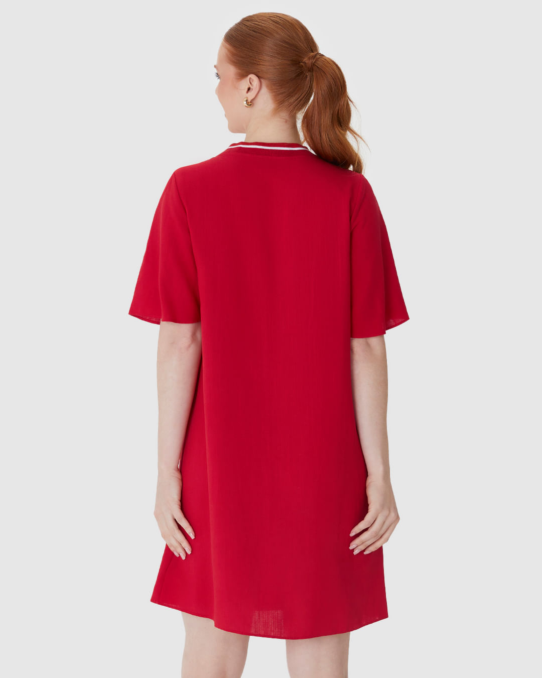 Vestido Amplo Feminino Decote Retilínea Em Viscolinho Texturizado - Imagem 20