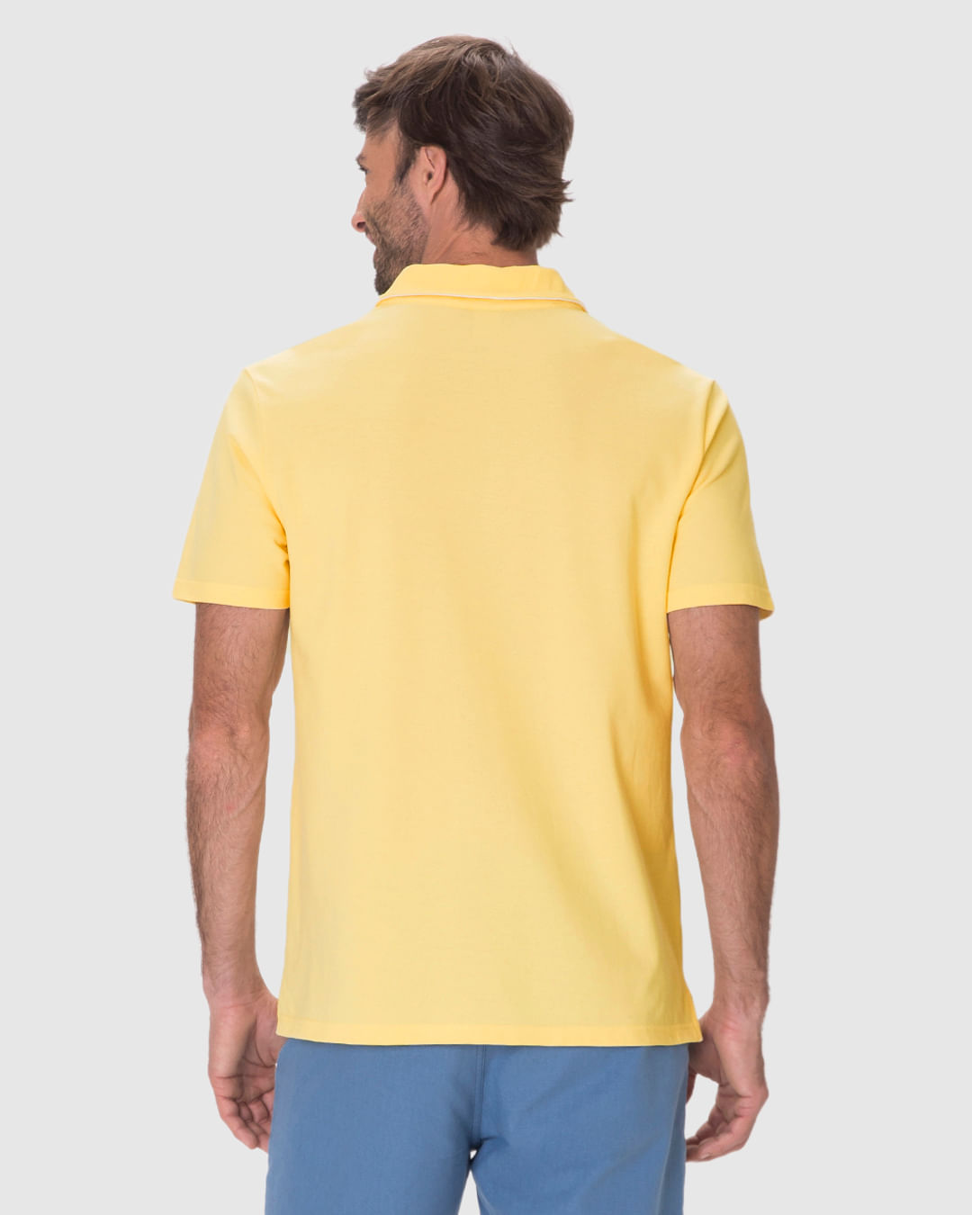 Camisa Polo Masculina Abertura Barra Lateral Em Piquet Premium - Imagem 10