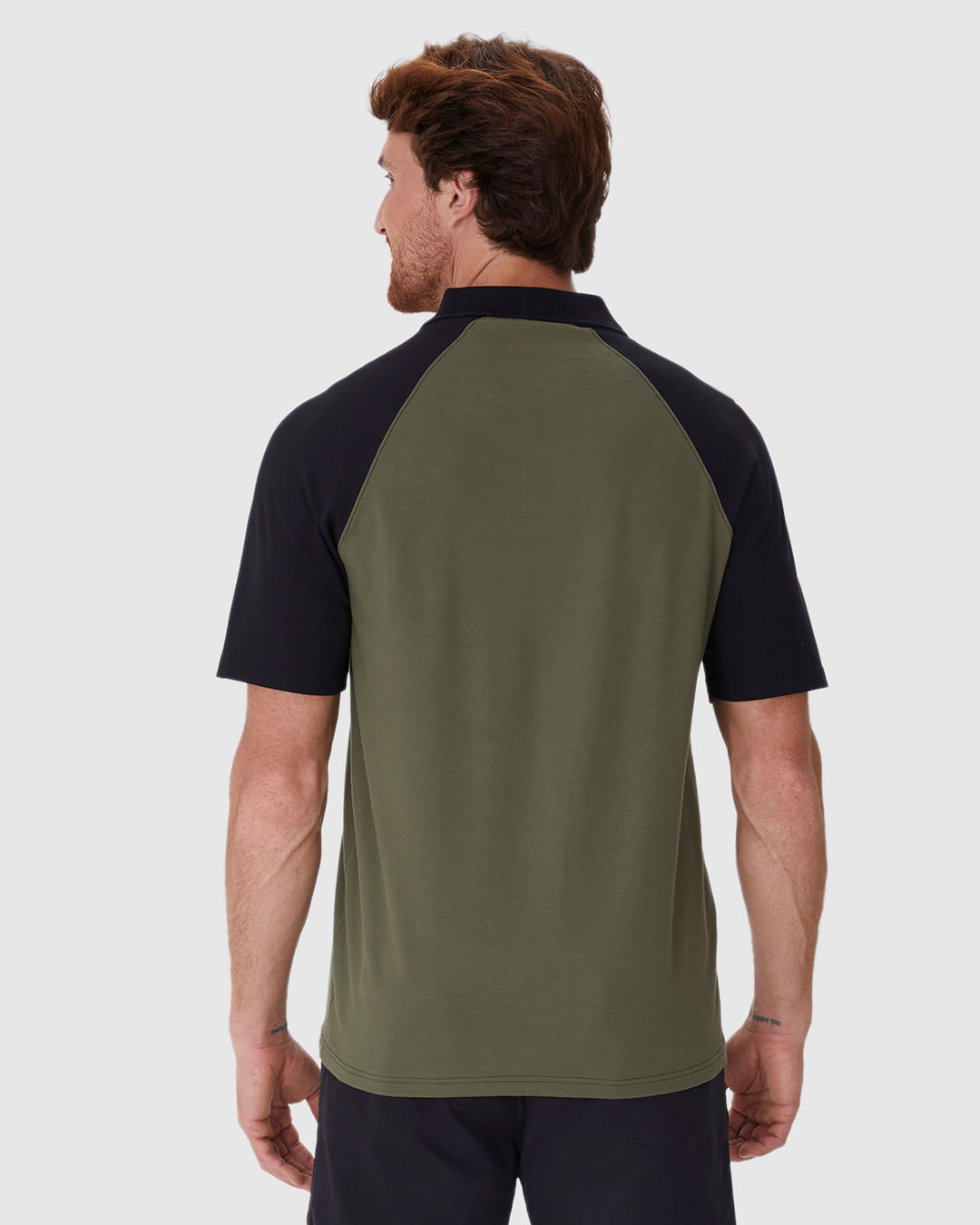 Camisa Polo Masculina Regular Bicolor Em Piquet Stretch - Imagem 10
