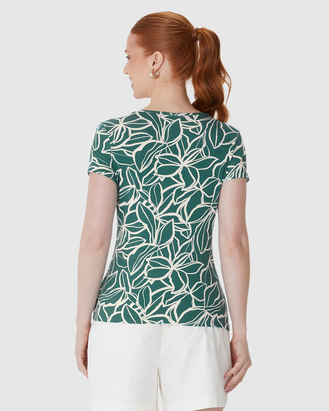 Blusa Justa Feminina Estampada Em Viscose Stretch - Imagem 5