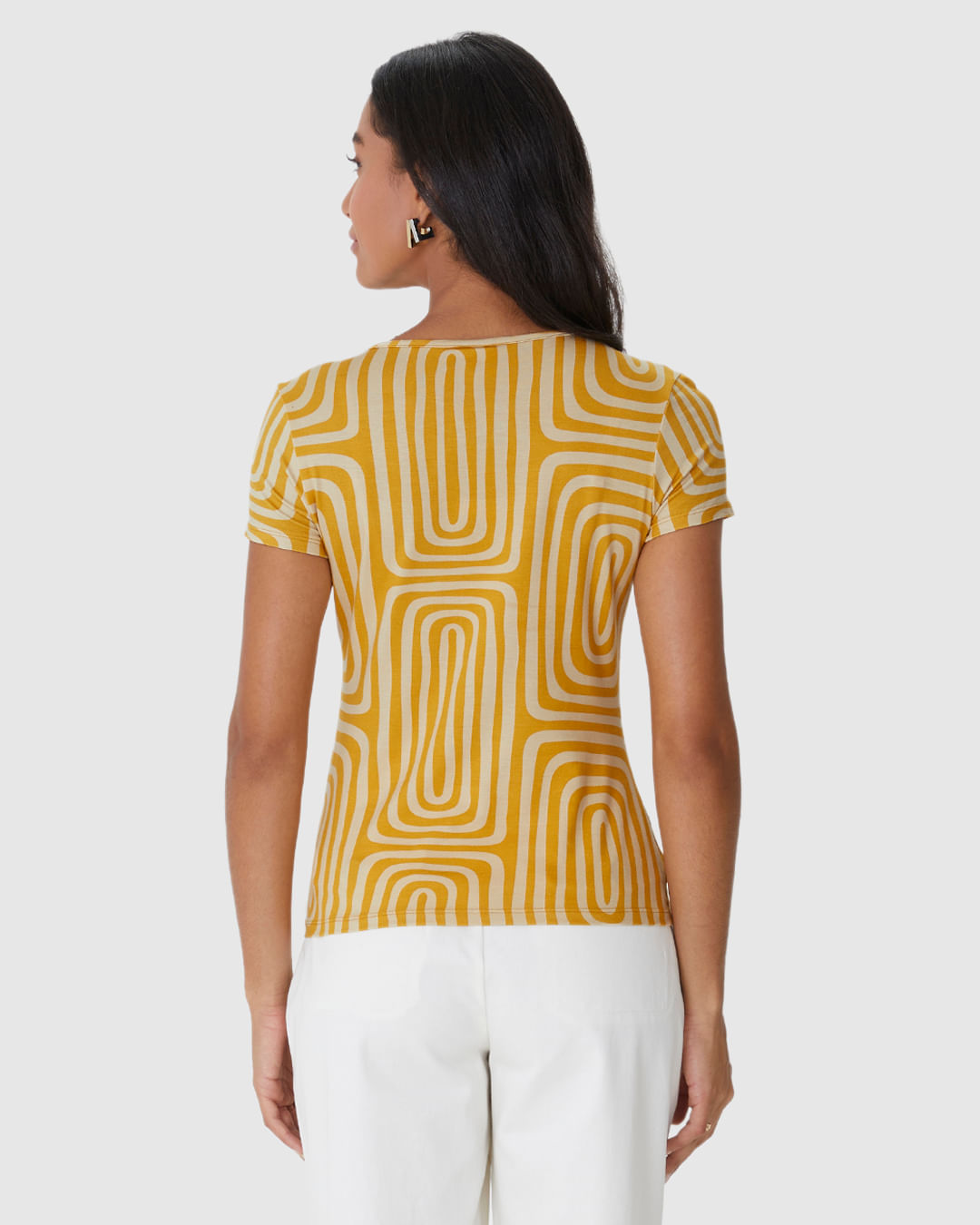 Blusa Justa Feminina Estampada Em Viscose Stretch - Imagem 25