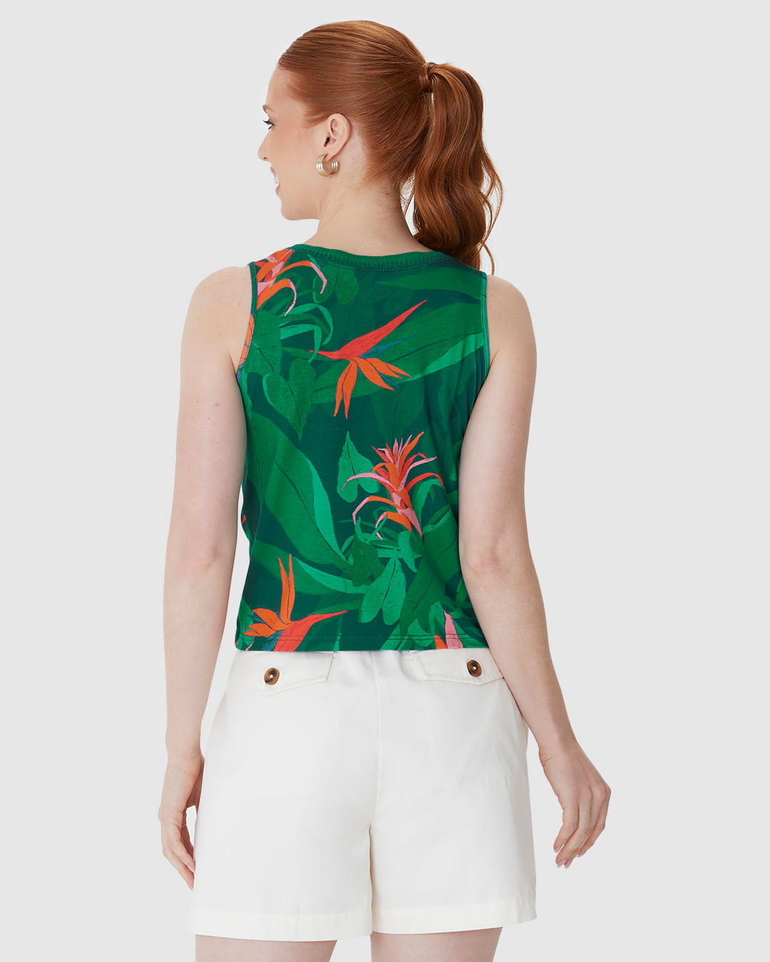 Regata Justa Feminina Estampada Gola Retilínea Em Viscose Stretch - Imagem 25