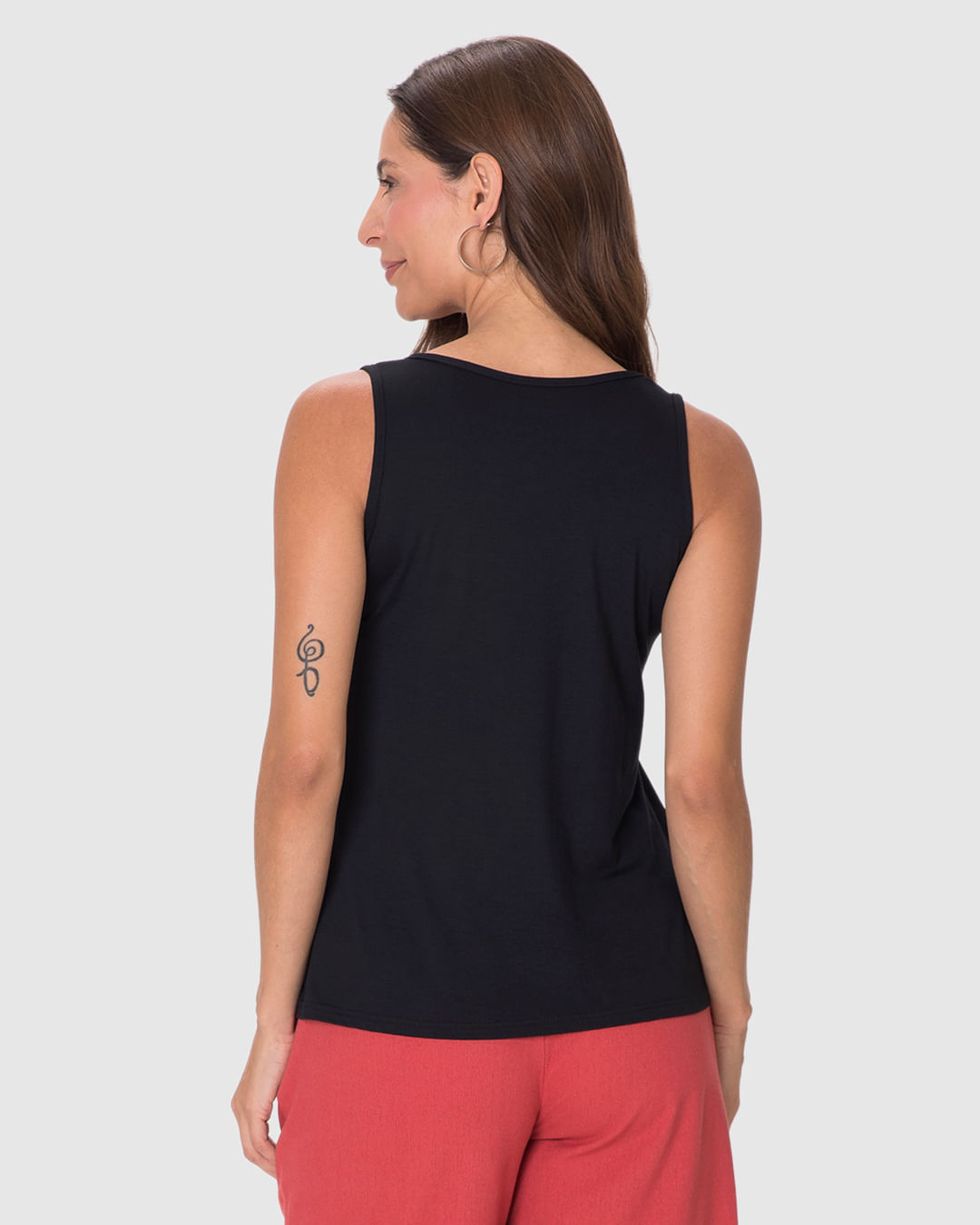 Regata Básica Feminina Evasê Em Malha Viscose Stretch - Imagem 20