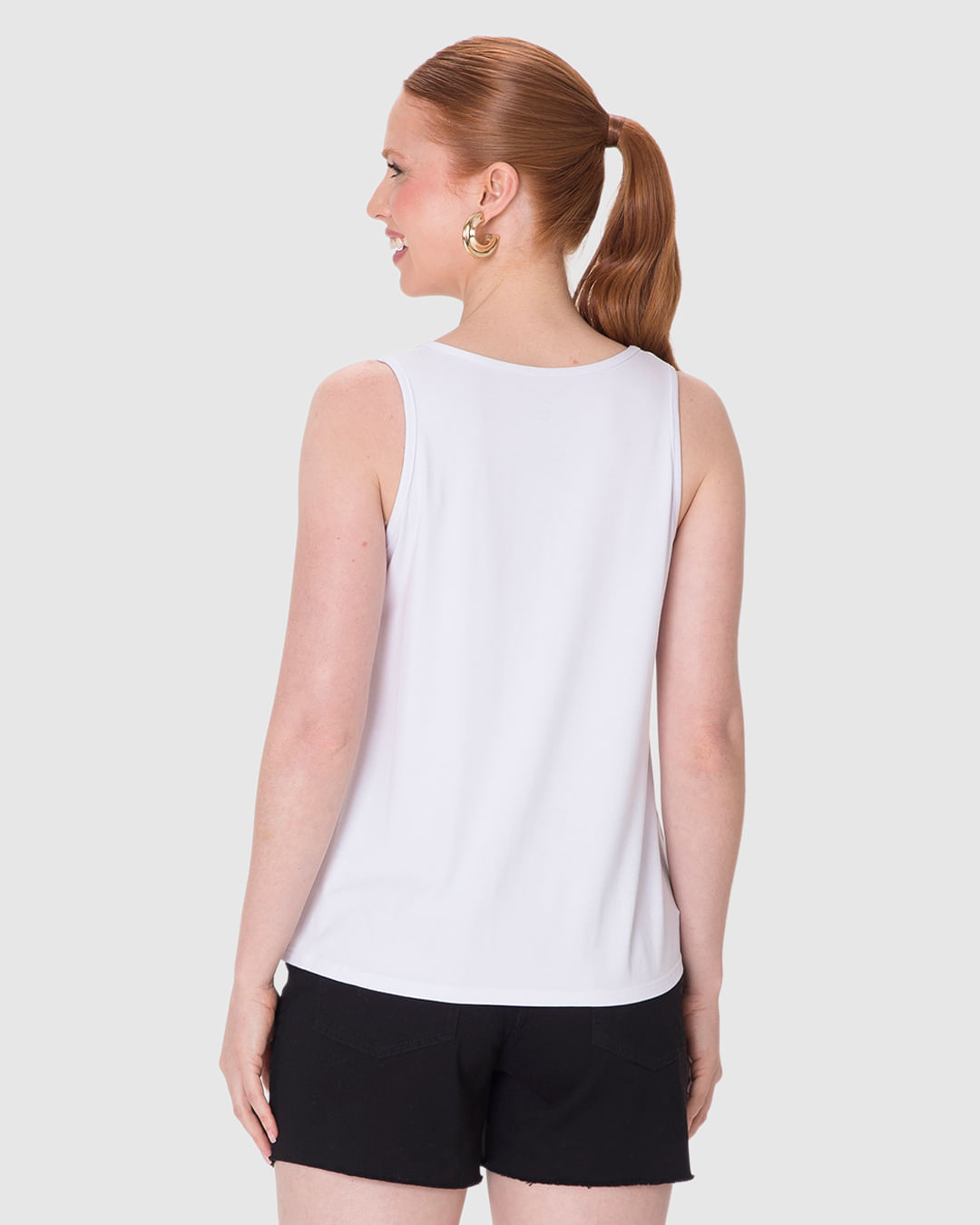 Regata Básica Feminina Evasê Em Malha Viscose Stretch - Imagem 20