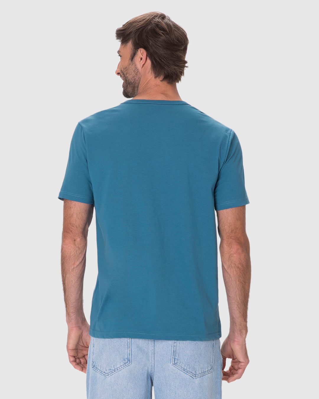 Camiseta Masculina Regular Estampa Listras Frontais Em Algodão - Imagem 20