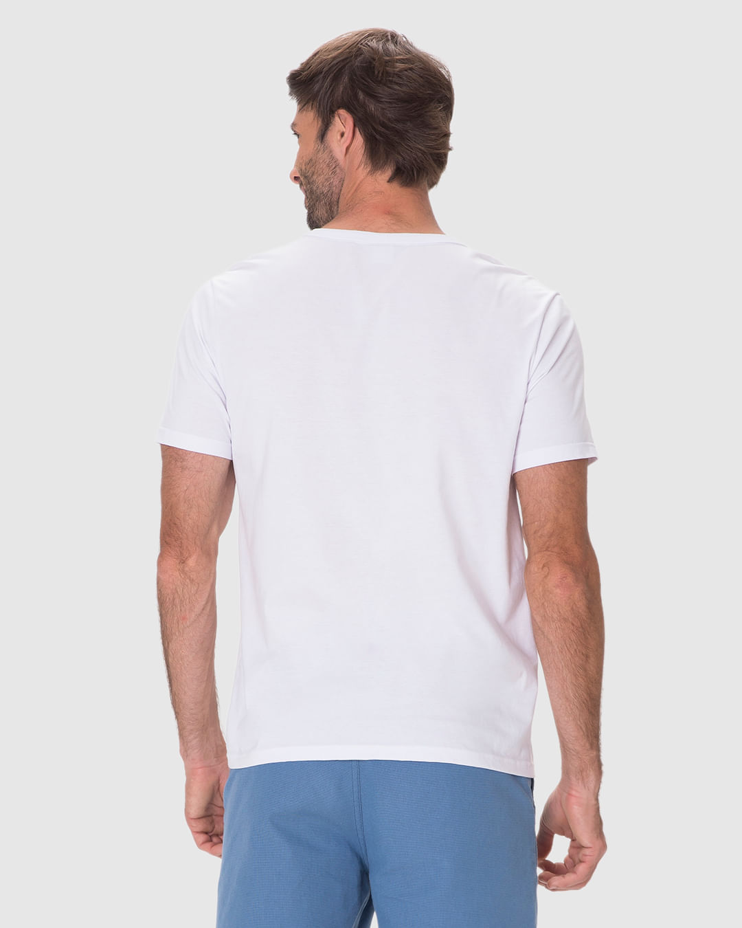 Camiseta Masculina Regular Estampa Listras Frontais Em Algodão - Imagem 20