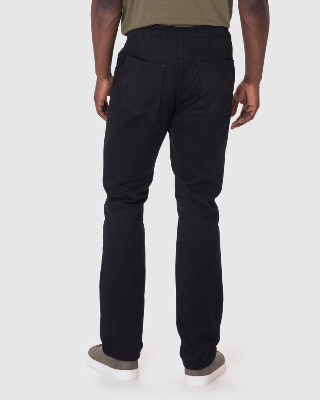 Calça Masculina Jogger Cintura Média Cós Elástico Em Sarja Com Elastano - Imagem 20