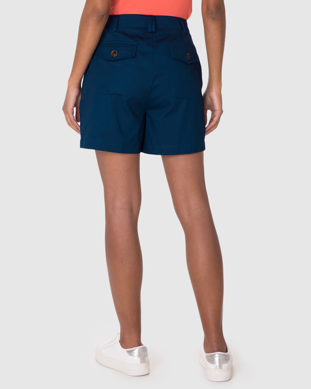 Shorts Reto Feminino Bolso Funcional Em Algodão Sarjado - Imagem 20