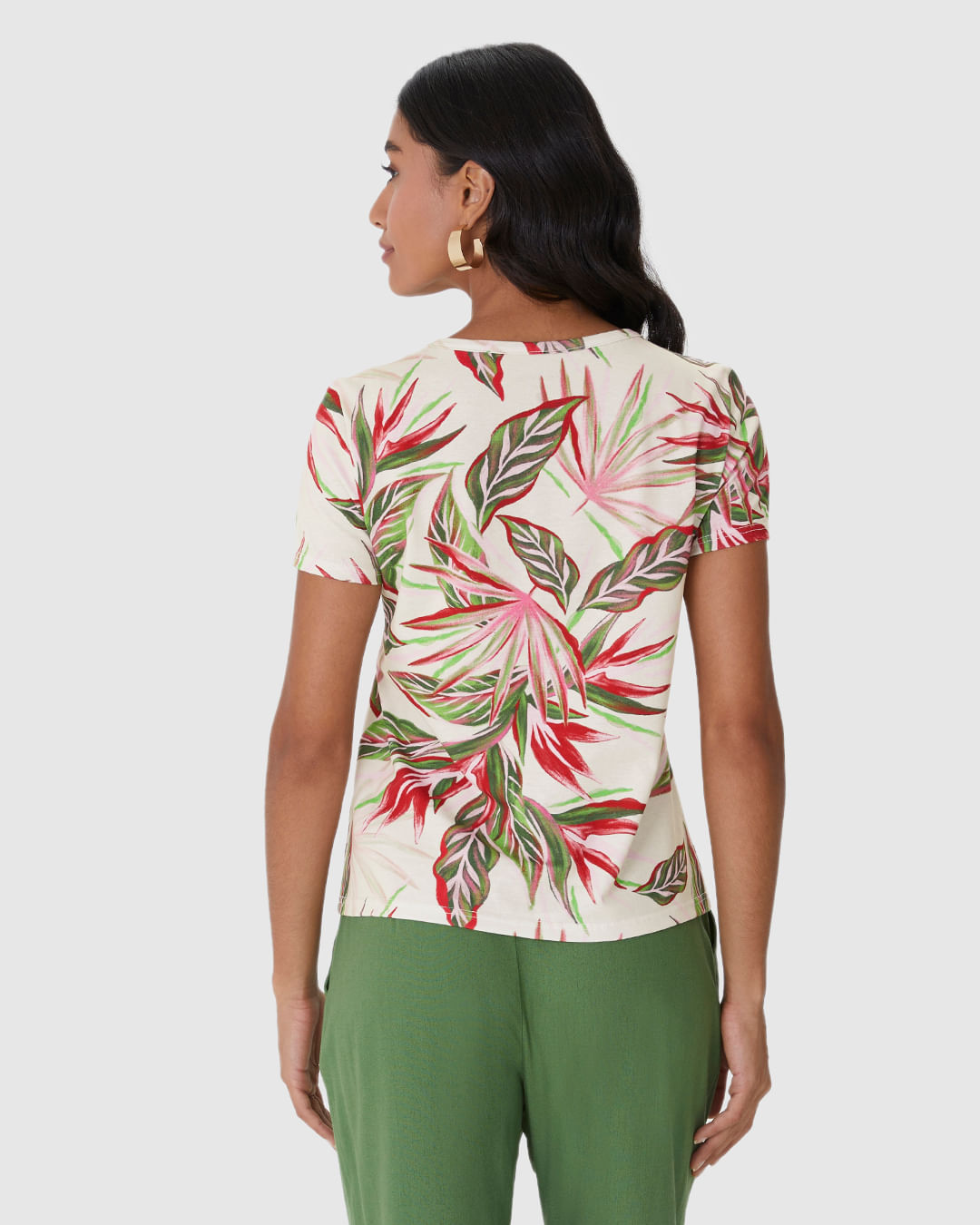 Blusa Feminina Decote Redondo Estampada Em Algodão - Imagem 30