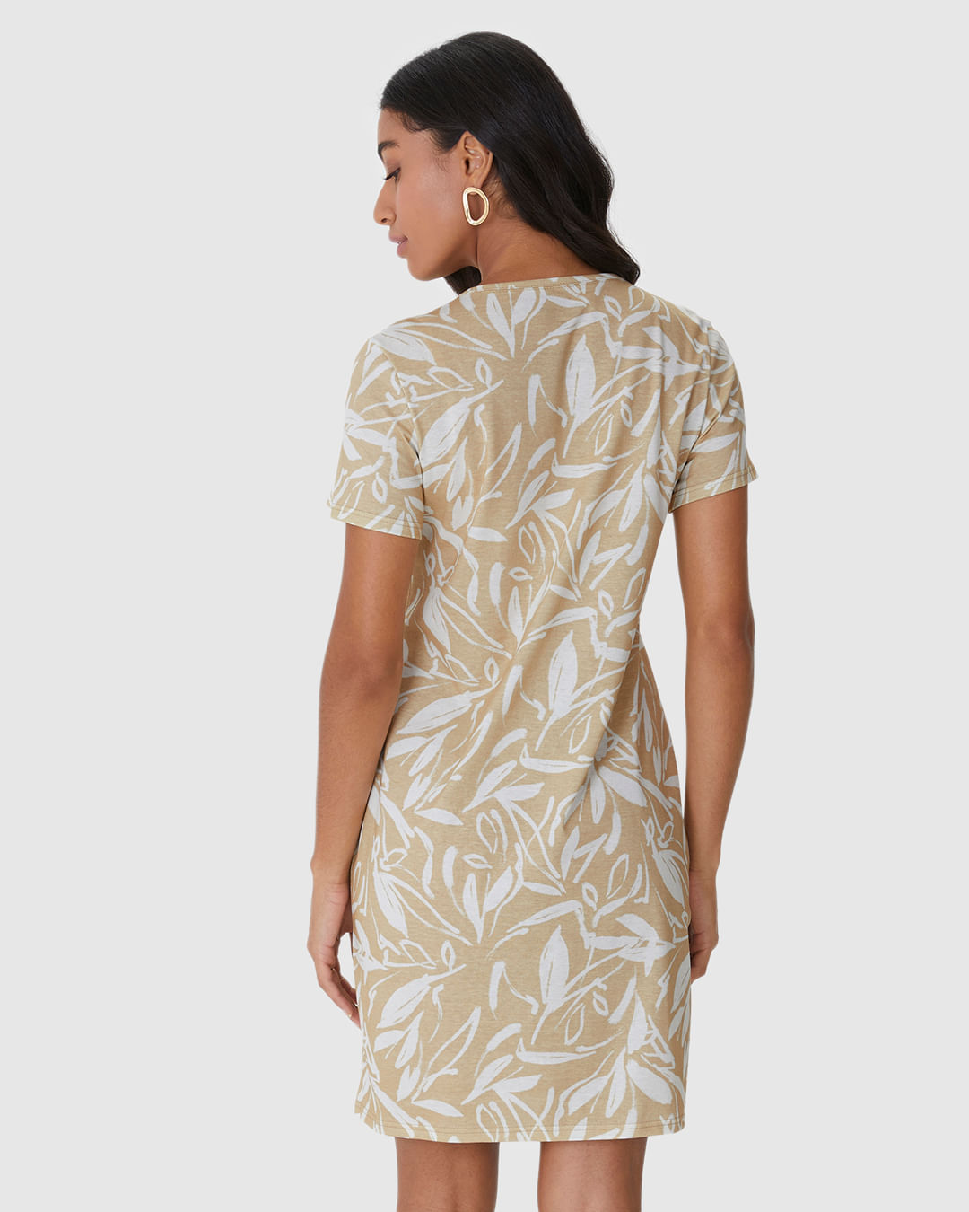 Vestido Feminino Estampado Com Decote Redondo Em Algodão - Imagem 25