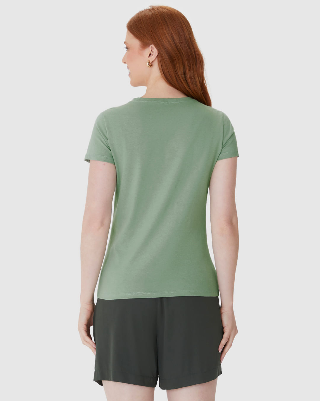 Blusa Básica Feminina Decote V Em Algodão - Imagem 15