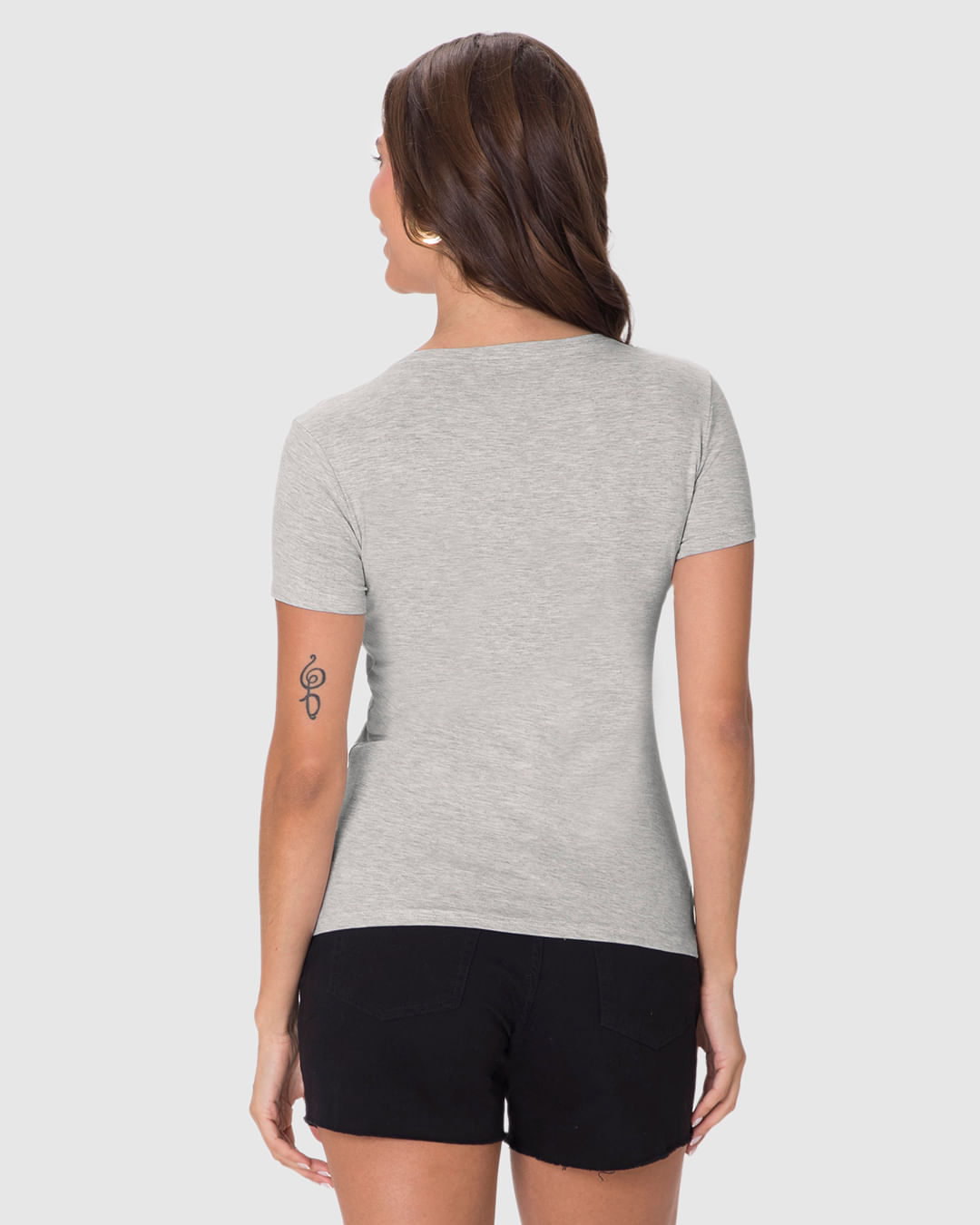 Blusa Básica Feminina Decote V Em Viscose Stretch - Imagem 15