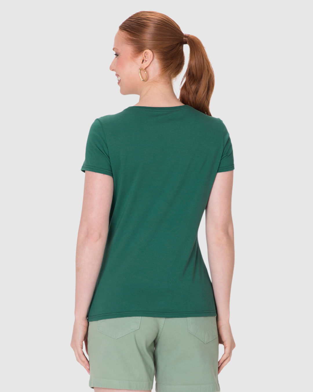 Blusa Básica Feminina Baby Look Em Algodão - Imagem 20