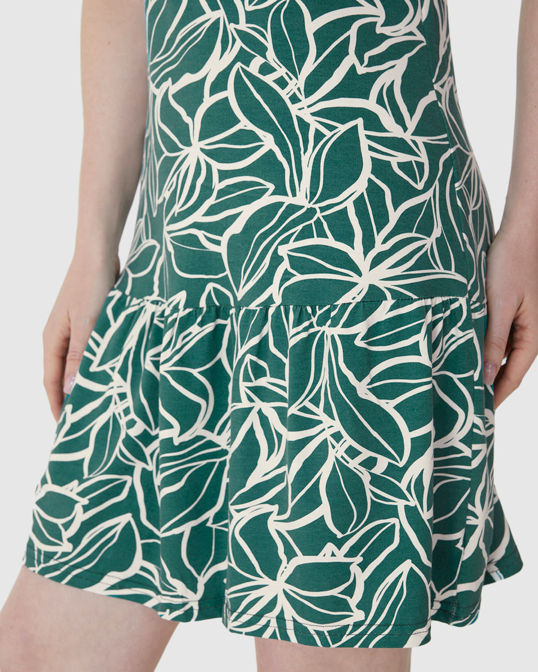 Vestido Feminino Evasê Estampado Barra Franzida Em Viscose Stretch - Imagem 24