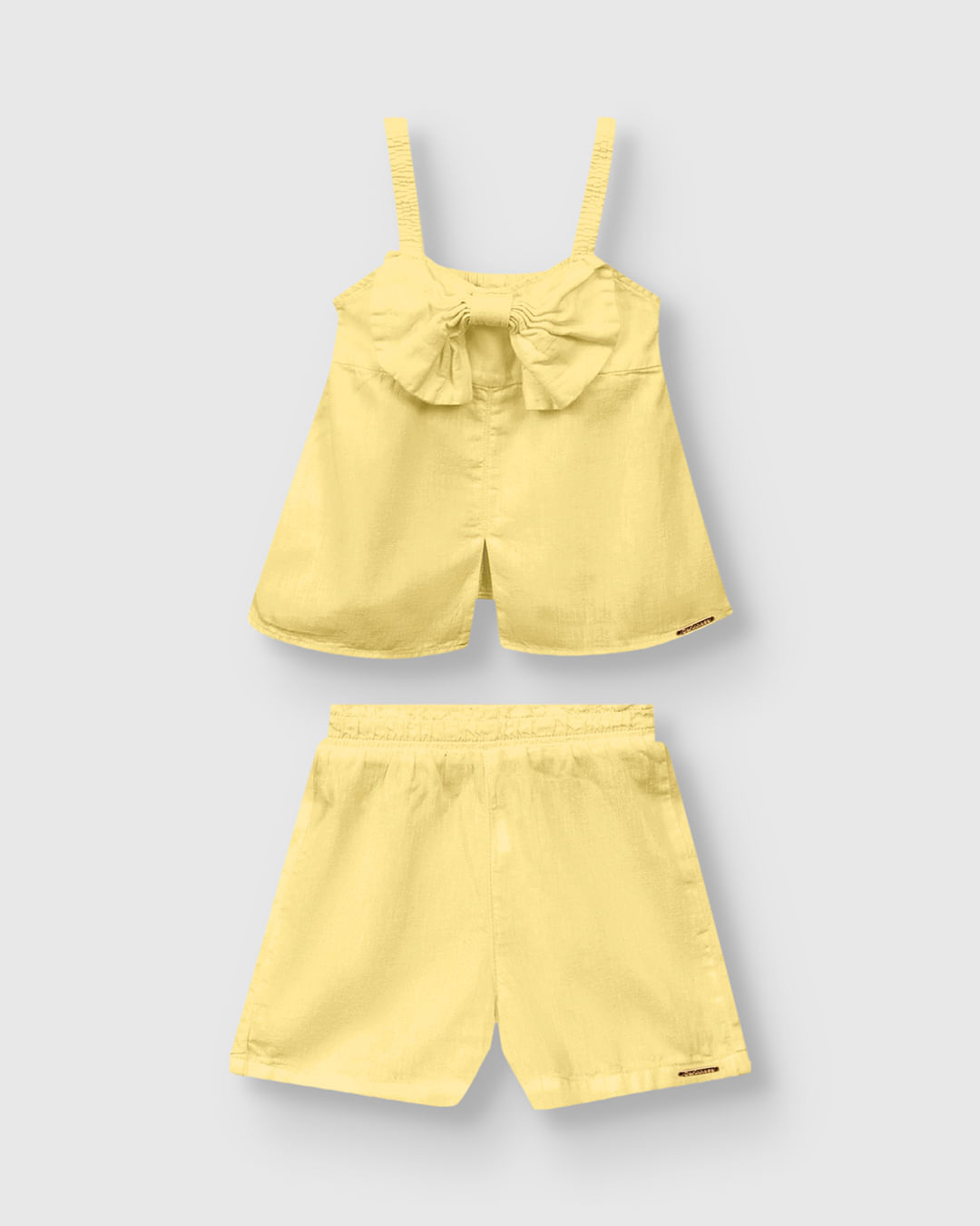 Conjunto Menina Regata Detalhe Laço Frontal em Algodão e Liocel - Carinhoso
