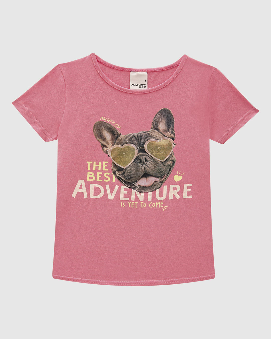 Blusa Infantil Menina Manga Curta Estampa Com Glitter Em Algodão Malwee Kids - Imagem 8