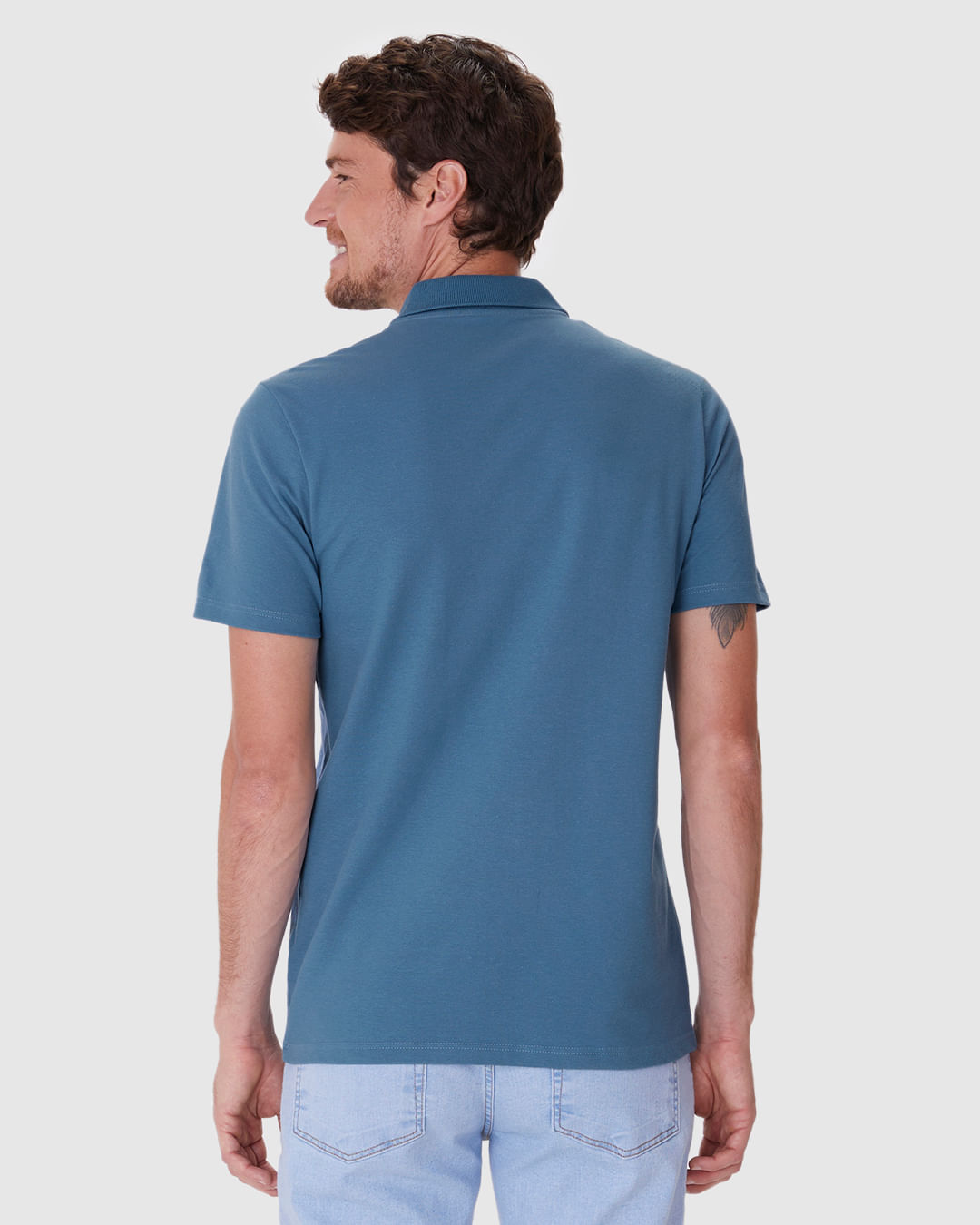 Camisa Polo Básica Masculina Gola Retilínea Em Piquet Stretch - Imagem 13