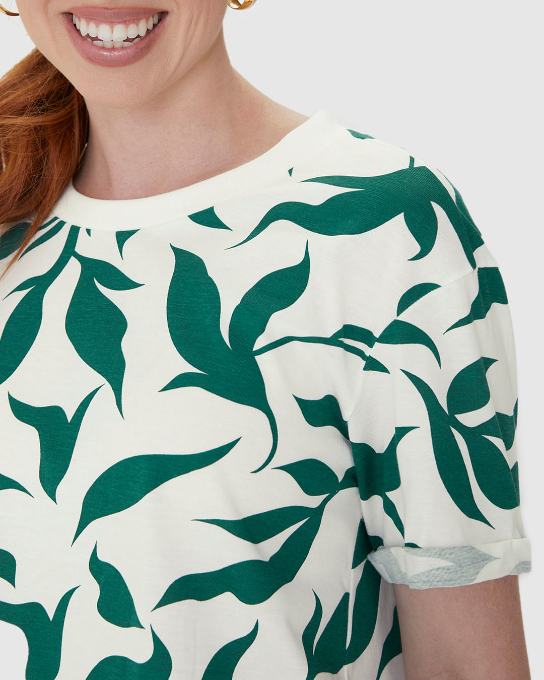 Blusa Feminina Estampada Manga Curta Em Algodão - Imagem 22