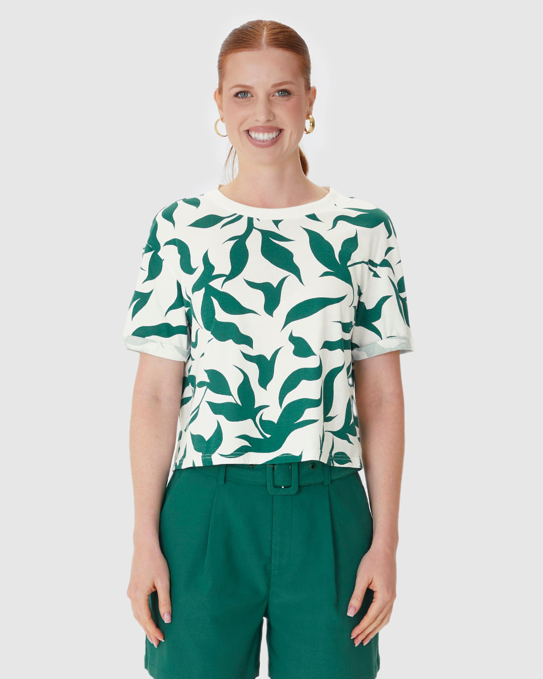 Blusa Feminina Estampada Manga Curta Em Algodão - Imagem 25