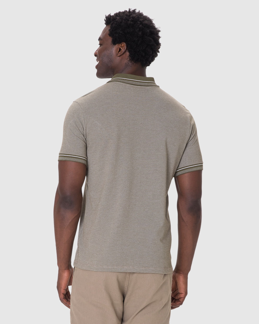 Camisa Polo Masculina Slim Bolso Funcional Em Piquet Pontilhado - Imagem 20