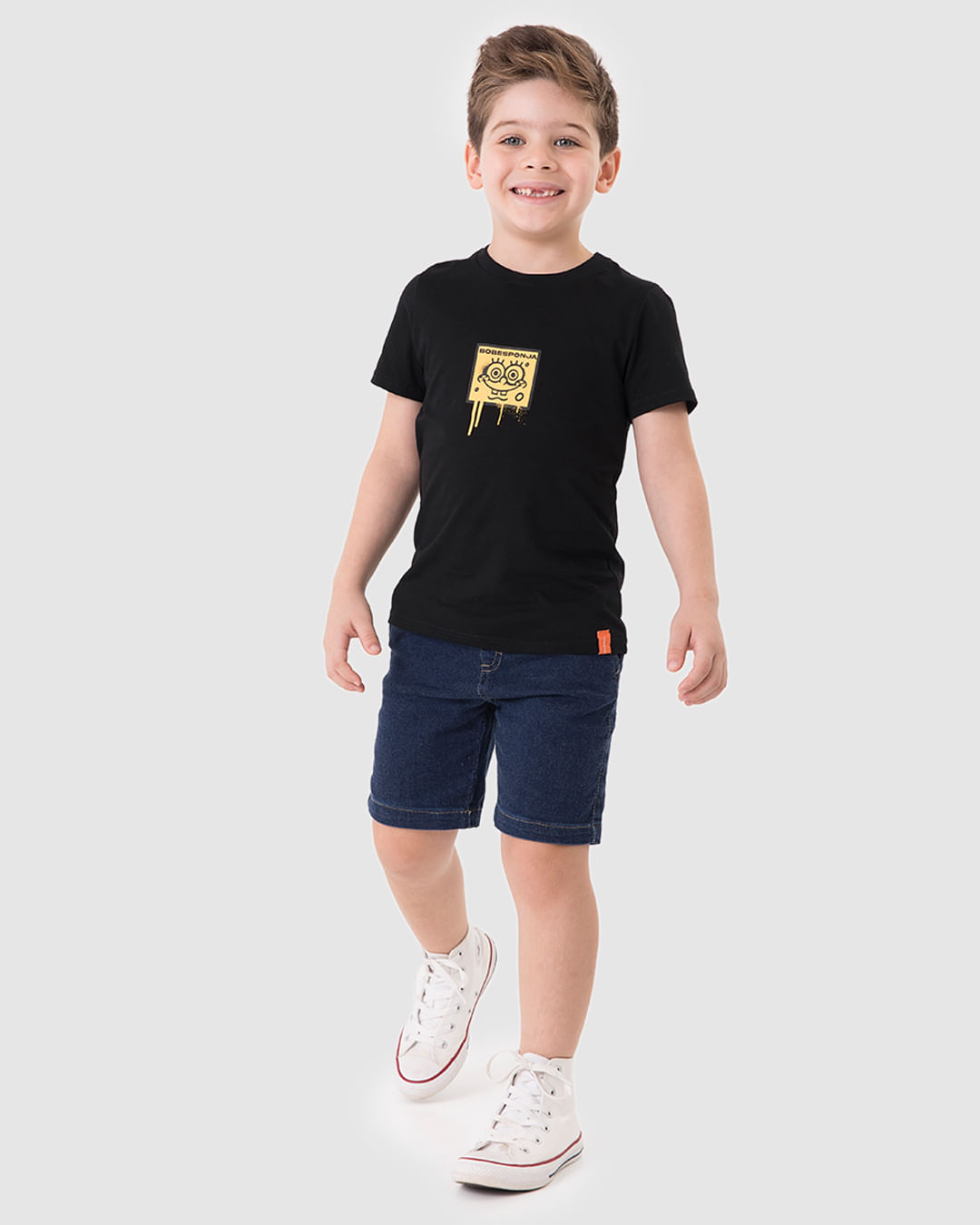 Camiseta Infantil Menino Rad! Bob Esponja Estampa Frente E Costas Malwee Kids - Imagem 7