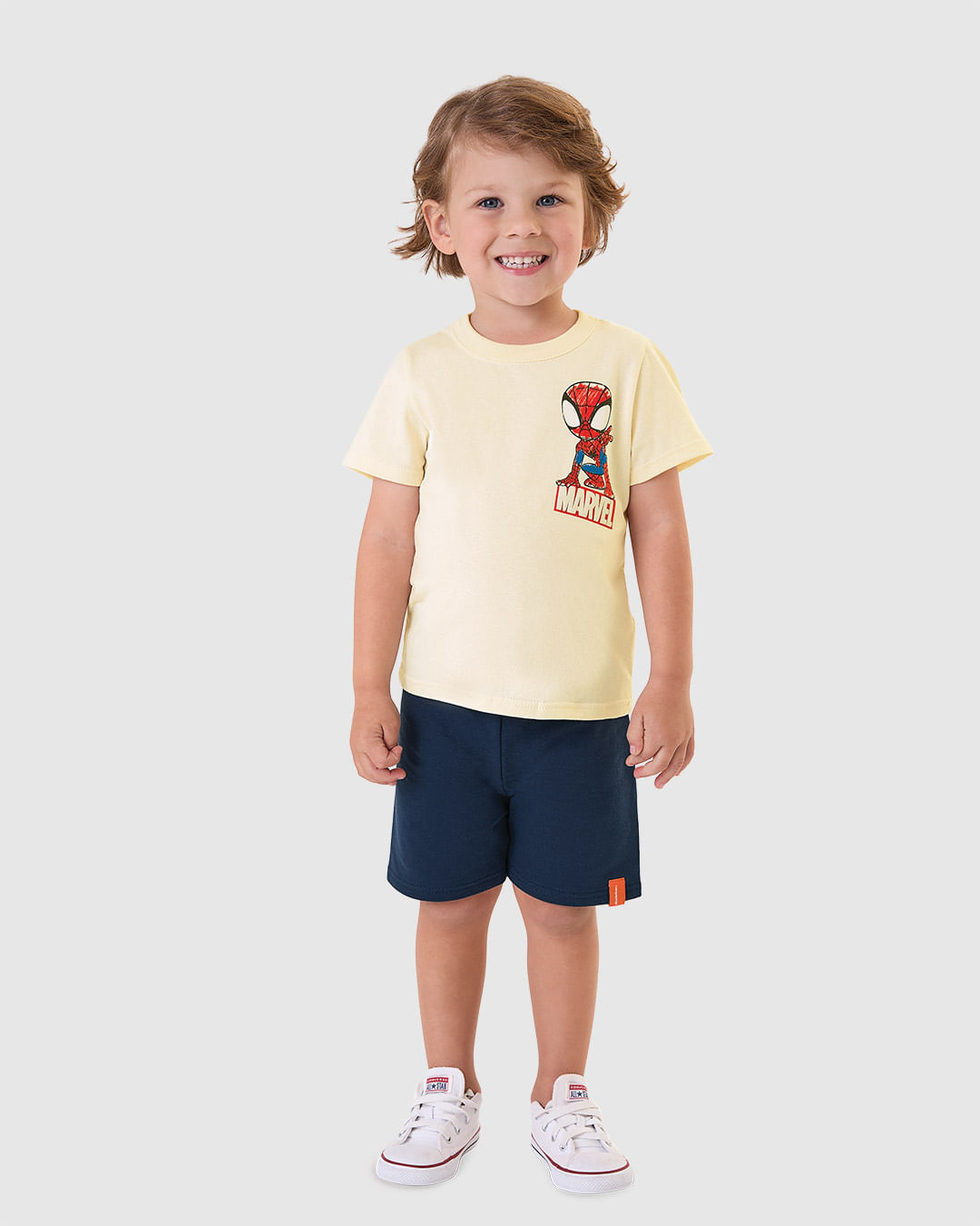 Conjunto Infantil Menino Camiseta Estampa Costas Homem-Aranha Malwee Kids