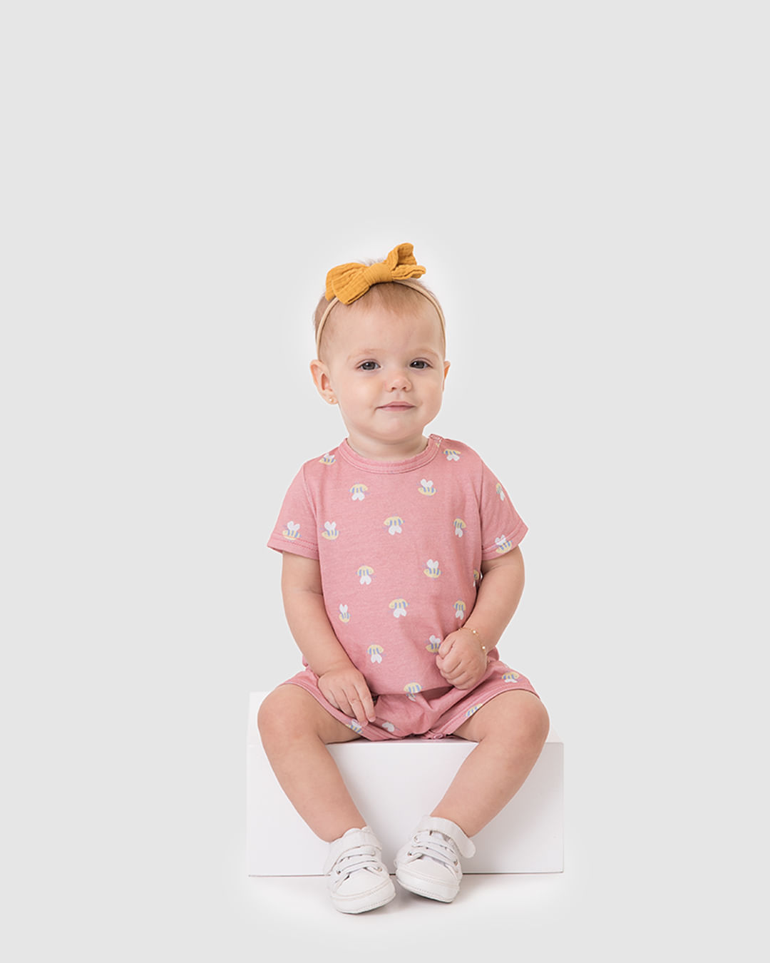 Macaquinho Bebê Menina Etiqueta Estampada Em Algodão Malwee Kids - Roxo - 18M