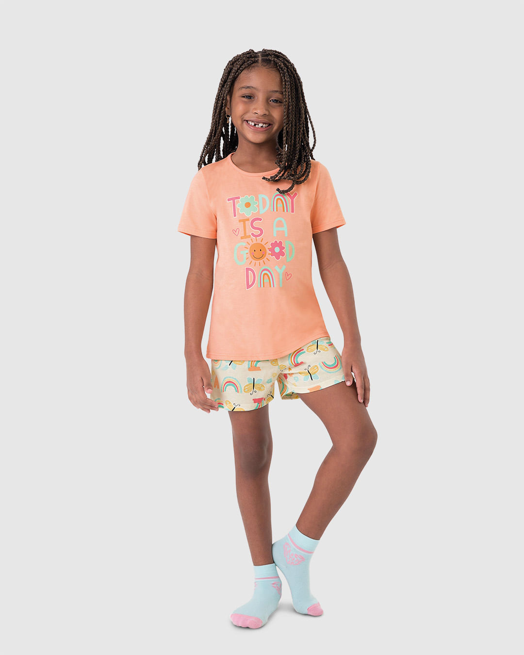 Pijama Infantil Menina 3 Peças Today Is A Good Day Em Algodão Malwee Kids - Imagem 13
